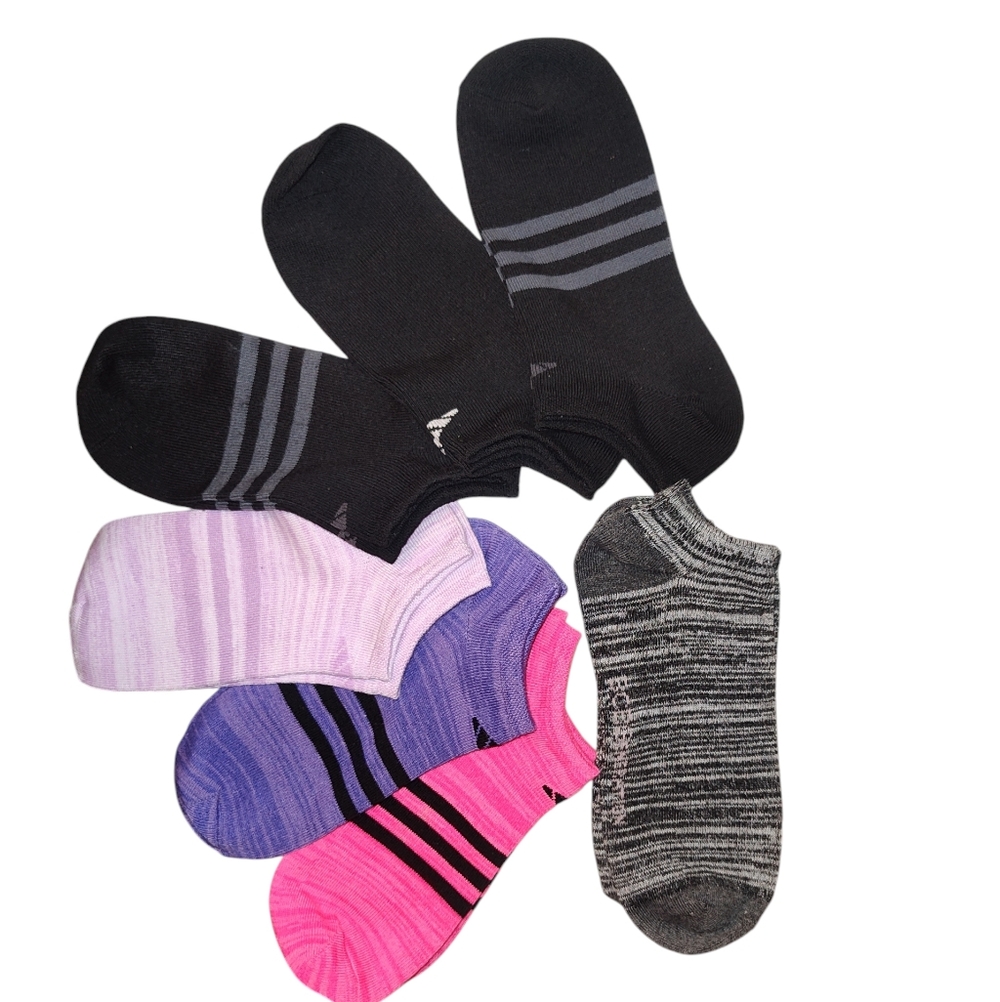Adidas Athletic Socks - Black, Pink, Purple, Gray